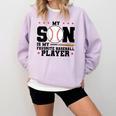 My Son Is My Favorite Baseball Player Baseball Mom Comfort Colors Sweatshirt Crimson