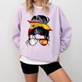 Spanish Baseball Mom Messy Bun Spain Baseball Girl Comfort Colors Sweatshirt Crimson Spanish Baseball Mom Messy Bun Spain Baseball Girl Comfort Colors Sweatshirt Crimson