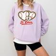 St Louis Leopard Heart Baseball Batter Boys Fan Comfort Colors Sweatshirt Crimson