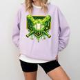 St Patrick's Day Baseball Boys Ice Cream Drip Youth Kids Comfort Colors Sweatshirt Crimson