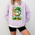 St Patricks Day Baseball Ice Cream Baseball Player Cartoon Comfort Colors Sweatshirt Crimson St Patricks Day Baseball Ice Cream Baseball Player Cartoon Comfort Colors Sweatshirt Crimson