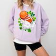 St Patricks Day Shamrock Basketball Baseball Football Soccer Comfort Colors Sweatshirt Crimson