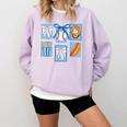 Stamps Coquette Bow Baseball Kids Youth Girls Baseball Mom Comfort Colors Sweatshirt Crimson