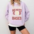 Stealing Hearts Like I Steal Bases Baseball Valentine Retro Comfort Colors Sweatshirt Crimson