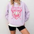 Strike Out Breast Cancer Baseball Drip For Boys Youth Comfort Colors Sweatshirt Crimson Strike Out Breast Cancer Baseball Drip For Boys Youth Comfort Colors Sweatshirt Crimson