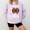 I Tackled 100 Days Of School Baseball Player Kids Teacher Comfort Colors Sweatshirt Crimson I Tackled 100 Days Of School Baseball Player Kids Teacher Comfort Colors Sweatshirt Crimson