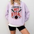 I Teach Kids To Hit And Steal Baseball Softball Coach Premium Tri-Blend Comfort Colors Sweatshirt Crimson I Teach Kids To Hit And Steal Baseball Softball Coach Premium Tri-Blend Comfort Colors Sweatshirt Crimson