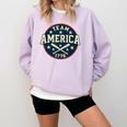 Team America 1776 4th Of July Patriotic Baseball Comfort Colors Sweatshirt Crimson Team America 1776 4th Of July Patriotic Baseball Comfort Colors Sweatshirt Crimson