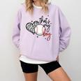 That's My Boy Leopard Heart Baseball Mom Premium Comfort Colors Sweatshirt Crimson