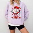Valentine Baseball Drip Ice Cream Youth Boys Couples Comfort Colors Sweatshirt Crimson Valentine Baseball Drip Ice Cream Youth Boys Couples Comfort Colors Sweatshirt Crimson