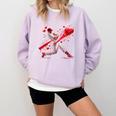 Valentine Baseball Player Drip Comfort Colors Sweatshirt Crimson Valentine Baseball Player Drip Comfort Colors Sweatshirt Crimson
