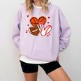 Valentines Baseball Basketball Football Heart Boy Men Comfort Colors Sweatshirt Crimson Valentines Baseball Basketball Football Heart Boy Men Comfort Colors Sweatshirt Crimson