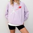Valentines Day Baseball Batter Silhouette Heart Comfort Colors Sweatshirt Crimson
