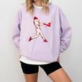 Valentines Day Baseball Batter Silhouette Heart For Men Boys Comfort Colors Sweatshirt Crimson