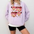 Valentines Day Drip Heart Baseball XOXO Boys Kids Men Sport Comfort Colors Sweatshirt Crimson