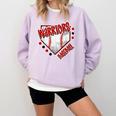 Warriors Home Plate Baseball Sports Baseball Mom Comfort Colors Sweatshirt Crimson