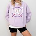 I Wear Purple For Alzheimers Awareness Baseball Heart Ribbon Comfort Colors Sweatshirt Crimson I Wear Purple For Alzheimers Awareness Baseball Heart Ribbon Comfort Colors Sweatshirt Crimson