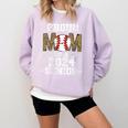 Womens Proud Mom Of a 2024 Senior Class Of 2024 Baseball Mom Comfort Colors Sweatshirt Crimson