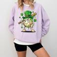 Women's St Patricks Day Baseball Leprechaun Shamrock Player Boys Kid Comfort Colors Sweatshirt Crimson