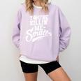 You'Re Killin Me Smalls Baseball Premium Tri-Blend Comfort Colors Sweatshirt Crimson