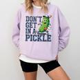 Youth Baseball Catcher Humor Don’t Get In A Pickle Comfort Colors Sweatshirt Crimson