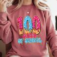 100 Days Of School Baseball Drip 100th Day Of School Comfort Colors Sweatshirt Orchid