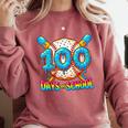 100 Days Of School Baseball Drip Boys 100th Day Of School Comfort Colors Sweatshirt Orchid