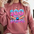 100 Days Of School Baseball Dripping Ice Cream 100th Day Comfort Colors Sweatshirt Orchid