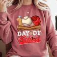 100 Days Of School Baseball Player Sports Game Teacher Kid Comfort Colors Sweatshirt Orchid