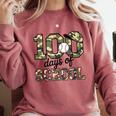 100 Days Of School Camo Baseball Camouflage For Kids Comfort Colors Sweatshirt Orchid