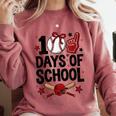 100 Days Of School Coquette Bow Baseball 100th Day Girl Kid Comfort Colors Sweatshirt Orchid