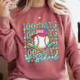 100 Days Of School Drip Baseball 100th Day Baseball School Comfort Colors Sweatshirt Orchid