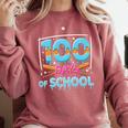 100 Days Of School Drip Ice Cream Baseball For Teacher Kids Premium Tri-Blend Comfort Colors Sweatshirt Orchid