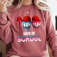 100 Days Of School Dripping Baseball 100th Day Teacher Boy Comfort Colors Sweatshirt Orchid