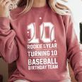 10th Birthday Rookie Of The Year Baseball Double Digit Humor Comfort Colors Sweatshirt Orchid 10th Birthday Rookie Of The Year Baseball Double Digit Humor Comfort Colors Sweatshirt Orchid
