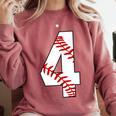 4 Laces 4th Birthday Boy Four Years Baseball Mom T-Shirt Comfort Colors Sweatshirt Orchid