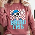 5th Birthday Dabbing Baseball Boys Bruh I'm 5 Year Old Comfort Colors Sweatshirt Orchid