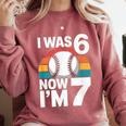 I Was 6 Now Im 7 Baseball Birthday Age 7 Comfort Colors Sweatshirt Orchid