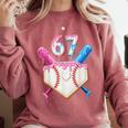 6 7 Baseball Dripping Six Seven Gen Alpha Slang Comfort Colors Sweatshirt Orchid