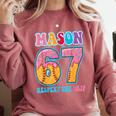 6 7 Mason Baseball Drip Number 67 Player Or 67th Birthday Comfort Colors Sweatshirt Orchid