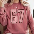 6 7 Number 67 Baseball Meme Tee For Women Comfort Colors Sweatshirt Orchid