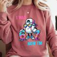 I Was 6 Now I'm 7 Baseball Birthday Drip Ice Cream Boy Comfort Colors Sweatshirt Orchid