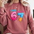 I Was 6 Now I'm 7 Meme Six Seven Baseball 7th Birthday Comfort Colors Sweatshirt Orchid I Was 6 Now I'm 7 Meme Six Seven Baseball 7th Birthday Comfort Colors Sweatshirt Orchid