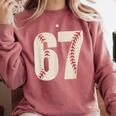 67 Baseball Six Seven 6 7 Meme 67 Comfort Colors Sweatshirt Orchid
