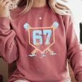 67 Ice Cream Drip Baseball Meme Six Seven Gen Alpha Comfort Colors Sweatshirt Orchid