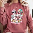 67 Meme Kawaii Cats Baseball Ice Cream Drip 6 7 Kids Comfort Colors Sweatshirt Orchid