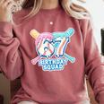 67th Birthday Squad Baseball Ice Cream Drip Birthday Squad Comfort Colors Sweatshirt Orchid