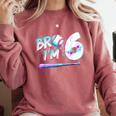 6th Birthday Boy Bro I'm 6 Year Old Baseball Ice Cream Drip Comfort Colors Sweatshirt Orchid 6th Birthday Boy Bro I'm 6 Year Old Baseball Ice Cream Drip Comfort Colors Sweatshirt Orchid