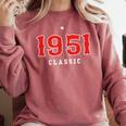 75 Year Old 1951 Classic Baseball Fan 75th Birthday Comfort Colors Sweatshirt Orchid