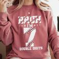 7th Birthday Baseball Bruh I'm 7 Double Digits 7 Years Old Comfort Colors Sweatshirt Orchid